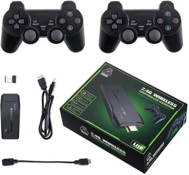 Vídeo Game Stick 4k 10 Mil Jogos Retrô + 2 Controles Sem Fio