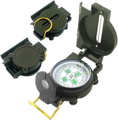 Bússola – Bússola avançada para caminhadas, acampamento e mochila – Ferramenta de navegação para festa de aventura ao ar livre, verde exército