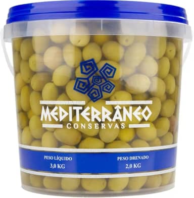 Azeitona Verde Média 24-28 2Kg Mediterrâneo
