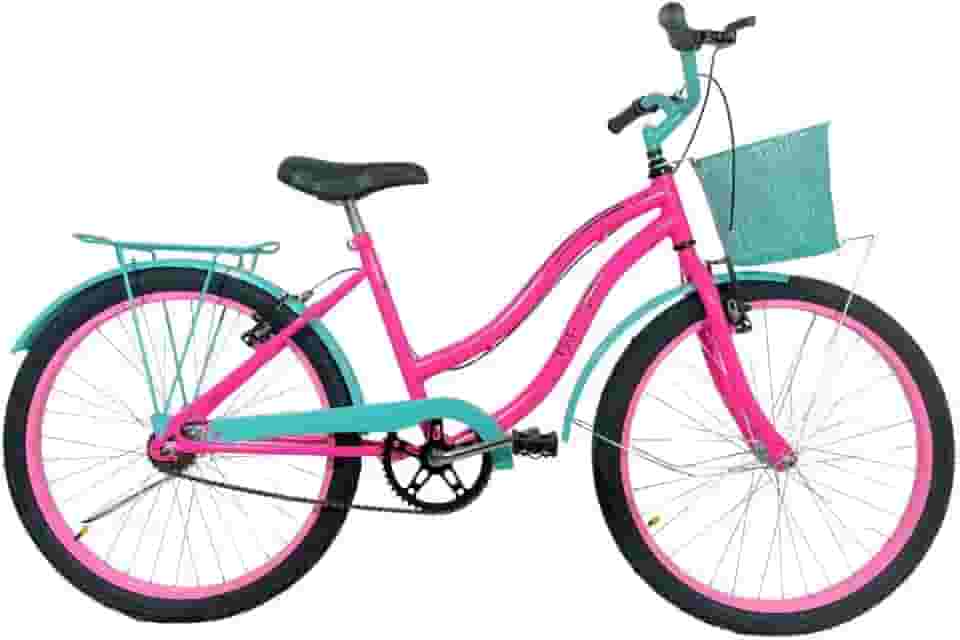 Bicicleta Infantil Cissa Aro 24 Cesta Feminina Rosa/Azul