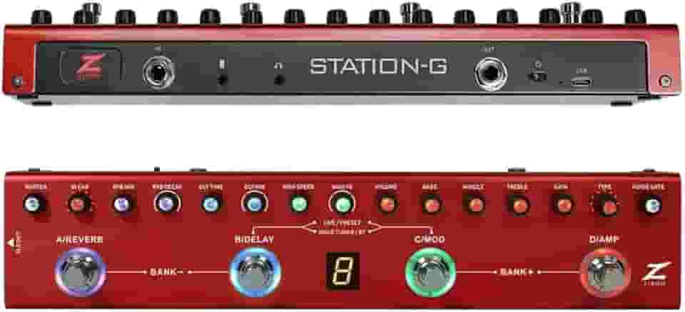 Pedaleira Ziron Station-G guitarra IR 9 pré amps drive chorus reverb delay