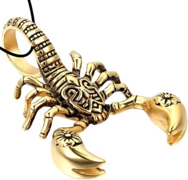 Colar com pingente de escorpião grande punk gótico escorpião para homens, colares de escorpião, joias de Halloween