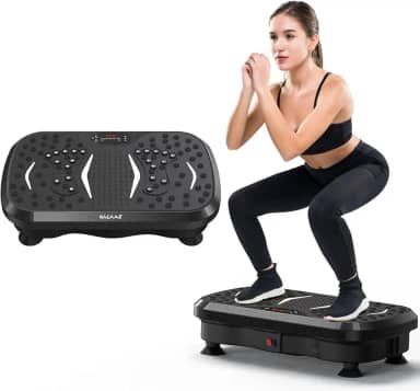 qalaae Máquina De Exercícios Com Plataforma Vibratória, Vibratória Fibra Carbono Para Drenagem Linfática, 150 Velocidades Ajustáveis Capacidade 450 Libras, Equipamento Ginástica Doméstica Treino Cor