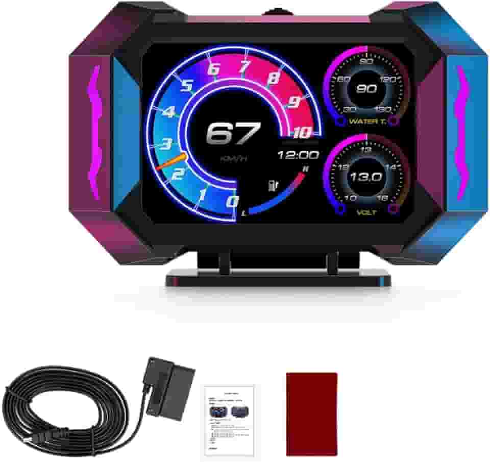 Head Up Display P25, Velocimetro Digital Automotivo, Monitoramento com GPS e OBD, Alerta de Velocidade e Diagnóstico Completo - Segurança e Eficiência para Motoristas Profissionais e Iniciantes