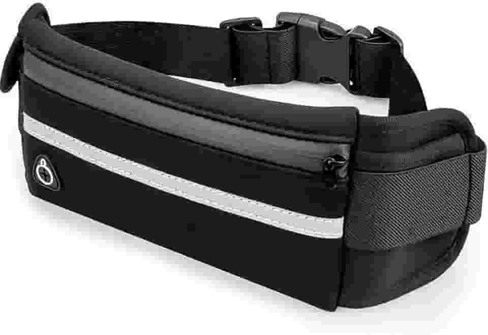 Pochete Esportiva Slim Fitness Cintura Antifurto para Caminhada Corrida Academia Bike Porta Celular Cinta Lazer Documento Doleira Feminina Masculina Impermeável Premium (Preto)