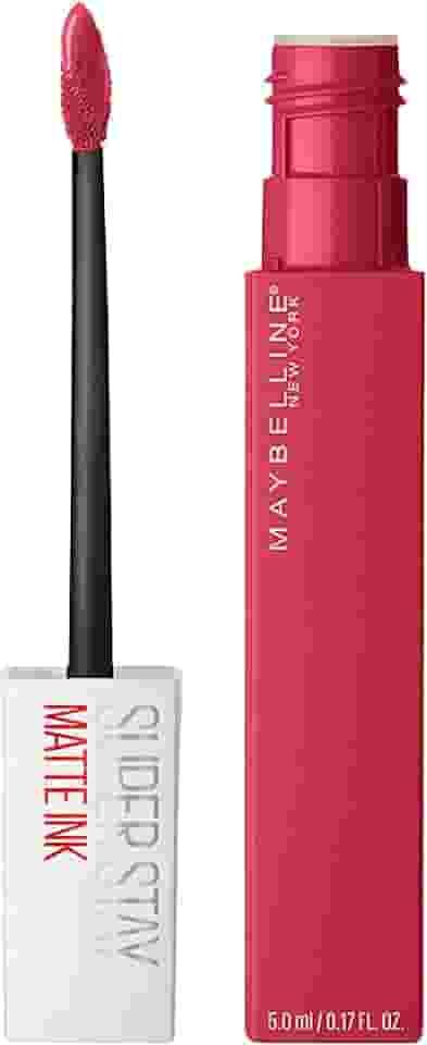 Maybelline SuperStay Matte Ink Batom Líquido Matte Longa Duração 16H com Aplicador Preciso, Não Transfere e Cor Intensa, Acabamento Matte Confortável, Cor 80 Ruler Rosa Avermelhado, 5ml