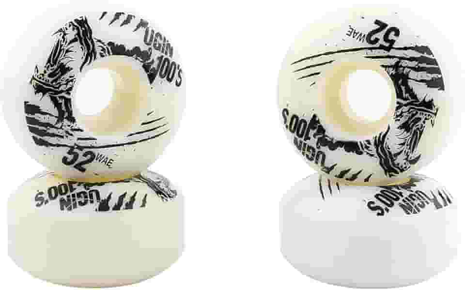 Domary Rodas de Skate de 52 Mm X 30 Mm, PU Resiliente, Design Compacto, Dureza SHR-100A, para Skate Básico, Com Estrada de Asfalto, Mármore, Terrenos de Cimento (Branco)