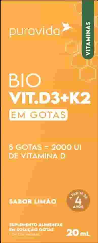 Vitamina D3+K2 Liquida de 20 ml Sabor Natural de Limão-Pura Vida