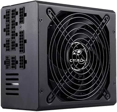 Fonte Gamer C3Tech PS-G1000, preta, Full Modular 1000w, Certificacao 80 Plus Gold, ATX, PFC ativo Bivolt automatico 115/230V, PCIe 5.0, controle inteligente de ventilador, 15 conectores PSU
