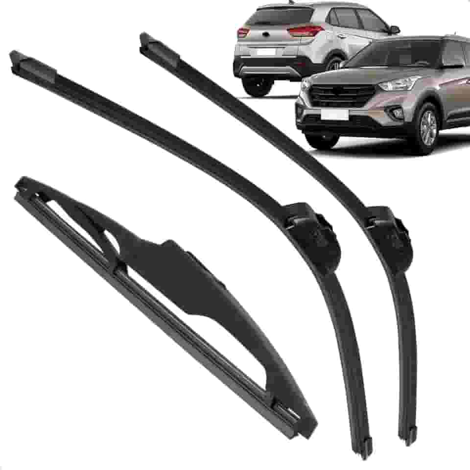 Kit Completo 3 Palhetas Limpador Parabrisa Silicone Creta 2017 a 2026