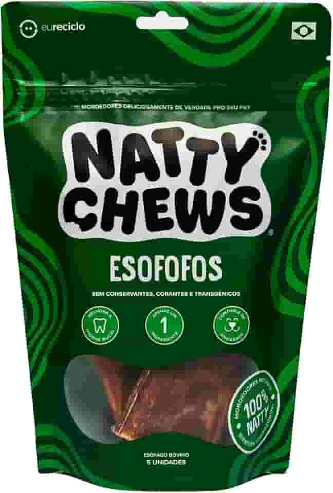 Mordedor Esôfago Bovino Desidratado Esofofos Natty Chews Para Cães - 5 Unidades