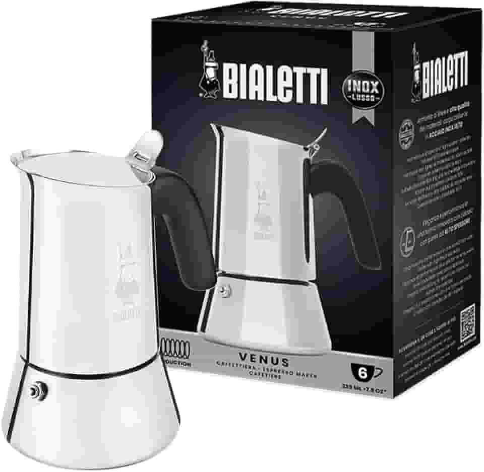 Cafeteira Bialetti Venus, aço inoxidável, 6 xícaras, prateada