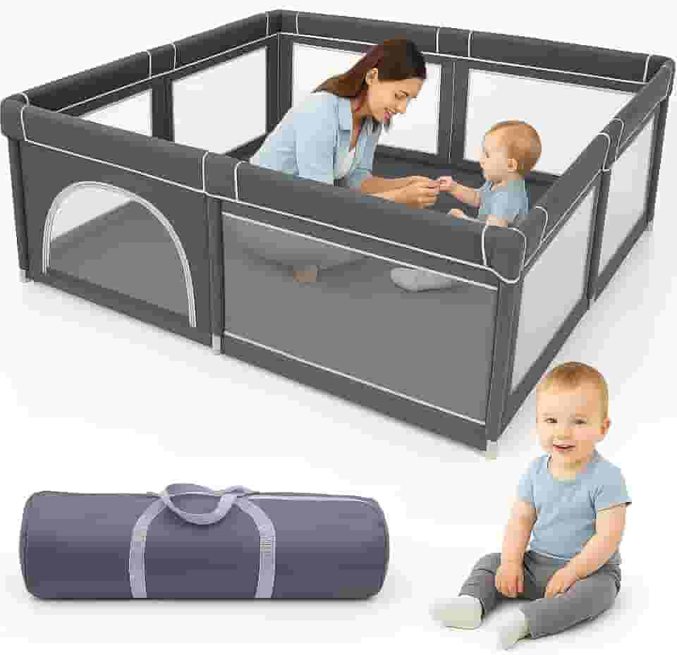 Cercado Para Bebês Chiqueirinho Playground - Playpen - Infantil Grande Desmontável Resistente Com Bolsa De Transporte CERCADINHO -180x150x68 - MJ BRANDS