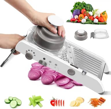 Profissional Cortador Fatiador, Mandolin, Pode ser Cortado em 18 Formatos Aços Inoxidáveis Mandoline Profissional, Uso Doméstico Fatiador de Legumes, Mandolim, Multifuncional Mandoline
