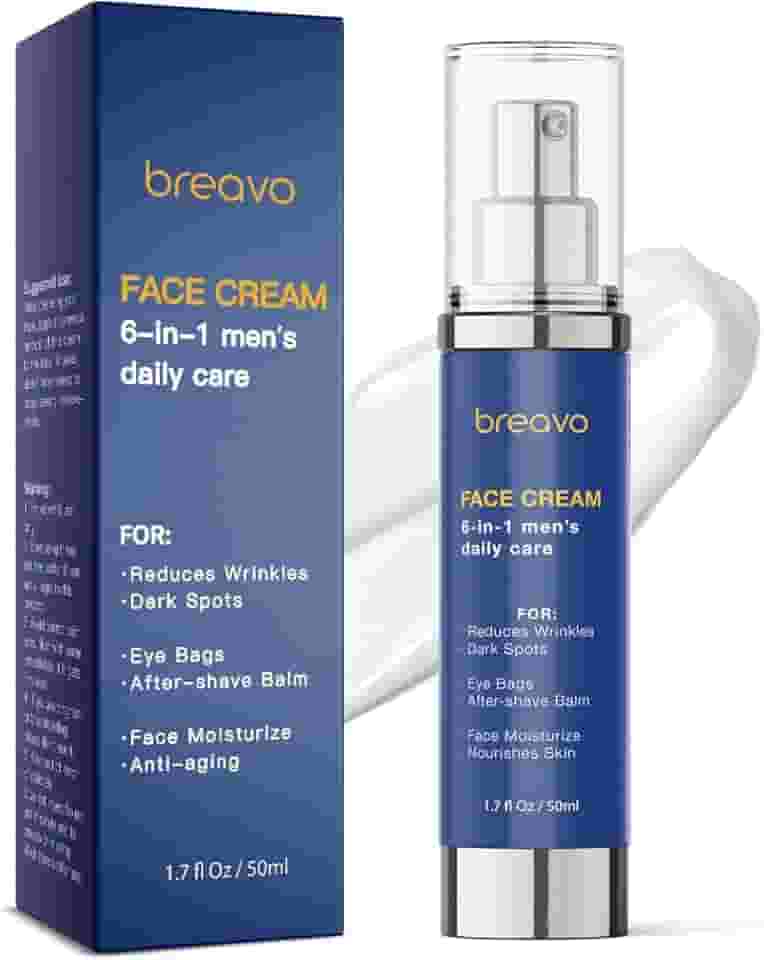 Creme Facial 6 Em 1 Para Homens: Hidratante Masculino, Antienvelhecimento - Tratamento Bolsas Nos Olhos E Rugas Masculinas 1,7 Oz
