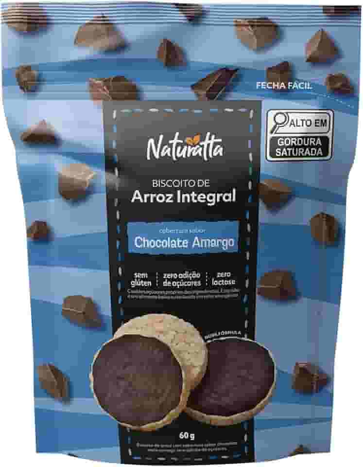 Biscoito Arroz Chocolate Zero Açúcar Naturatta 60G