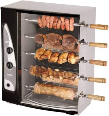 Arke | 15 89 ARKE | Churrasqueira a Gás 5 Espetos Giratórios Bivolt Aço | AGR-05 GN