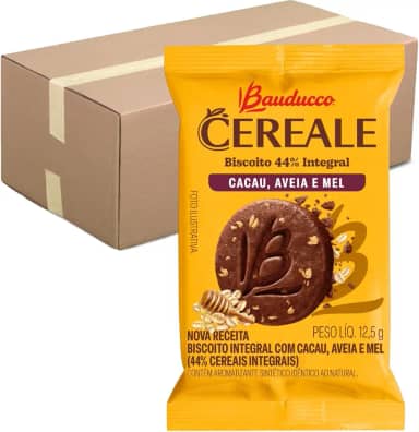 Biscoito Integral Cereale Cacau, Aveia e Mel Bauducco - Caixa 100 Sachês