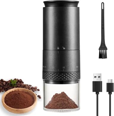 Moedor de Café Elétrico, Moedor Cafe Eletrico Portátil com 38 Ajustes, Moedor Eletrico Cafe com Tela LED, Carregamento USB
