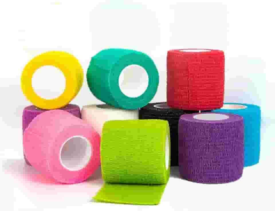 Kit 5 Bandagem Elástica Auto Adesiva 5cm x 4,5m - Faixa Atadura Pet Tatuagem Academia Cor Sortido