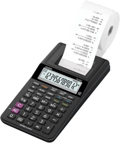 Calculadora Com Bobina HR-8RC-WE-B-DC 12 Dígitos Preta Casio