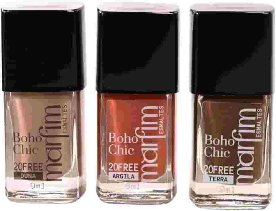 Kit 3 Esmaltes Marfim | Pincel Anatômico, Hipoalergênico, Longa Duração, Secagem Rápida (Duna + Argila + Terra)