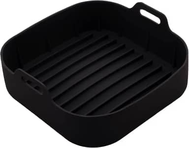 LYOR - Forma Quadrada de Silicone para Air Fryer Preta 16cm x 5,5Cm