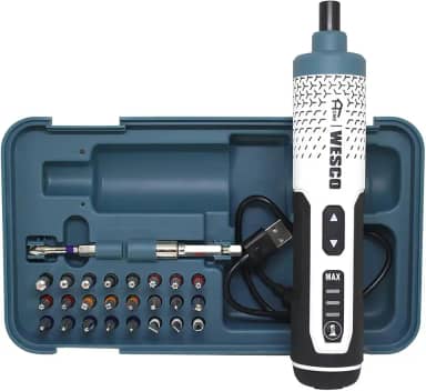 Parafusadeira Elétrica Wesco Home 3.6V WS2001 – Compacta, Recarregável via USB-C, com 27 Acessórios e LED Integrado