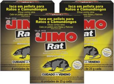3 Kits Com 4 Unidades 25g Raticida Granulado Rat Estojo Mata Ratos Eficaz Contra Camundongo