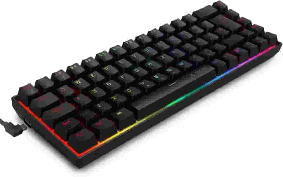 Teclado Gamer Mecanico, RGB, Switch Vermelho Hot-Swap, Anti-Ghosting, USB-C com Fio