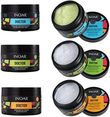 Kit Inoar Máscara Doctor Vegan Hidratação + Reconstrução + Nutrição 250g
