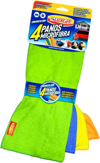 Pano Em Microfibra Conjunto Com 4 Luxcar 35 Cm X 35 Cm