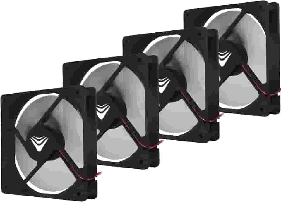 Kit 4 Ventoinhas 12cm sem Led Evus Fan Cooler Preto 120mm para Gabinete, Air Cooler 2200 RPM com 7 Lâminas Conexão 4 pinos (IDE) Molex