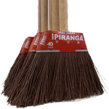 Vassoura Piaçava Ipiranga Kit 6 Un Cabo Madeira