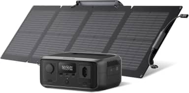EF EcoFlow Gerador Solar RIVER 3 120V com 110W Painel Solar, Bateria LFP de 230Wh, Saída de 600W, Eficiência de GaN que Dobra a Autonomia, UPS <20 ms, Estação de Energia Portátil para Uso ao Ar Livre
