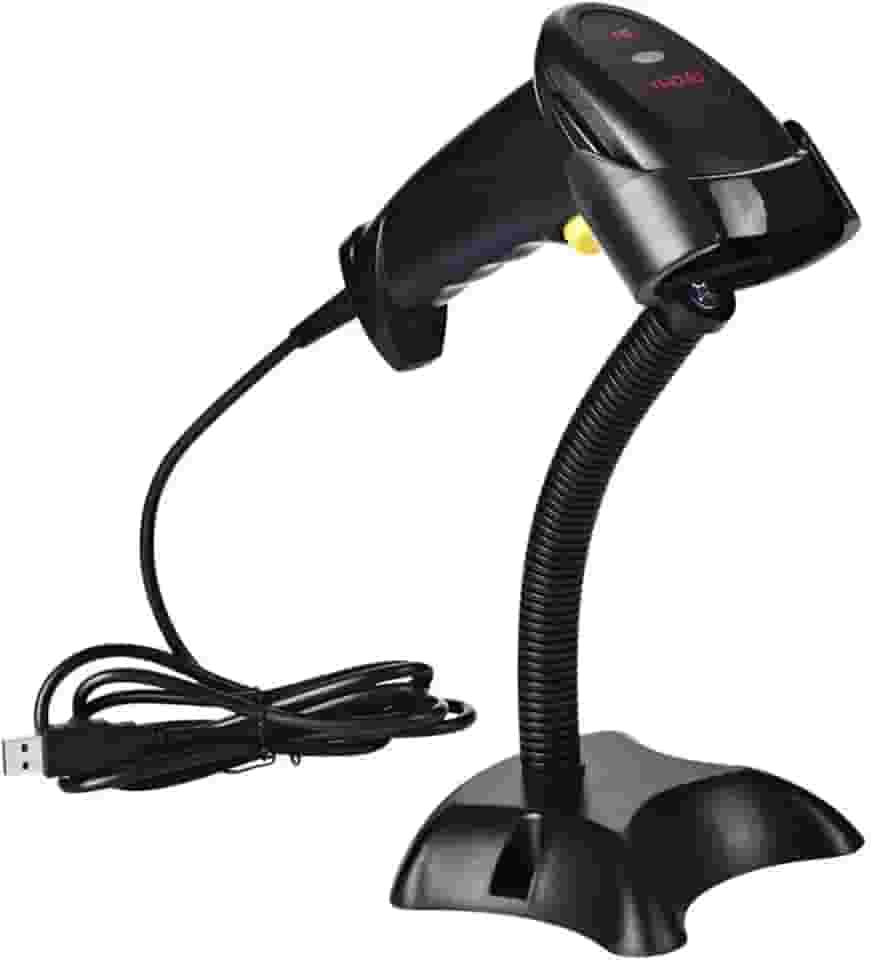 Leitor de Codigo de Barras, Scanner de Código de Barras com Suporte | Alta Velocidade 300 Varreduras/Segundo, Precisão 4mil