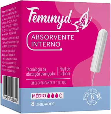 Absorvente Feminyd Interno Médio 8 Unidades