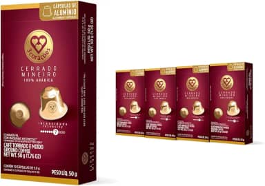 3 Corações Pack Cápsulas de Café Cerrado Mineiro, Compatíveis com Nespresso, contém 40 un