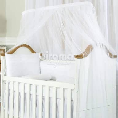 Biramar Baby Mosquiteiro Para Berço Varal Inteiro Babado Branco Branco