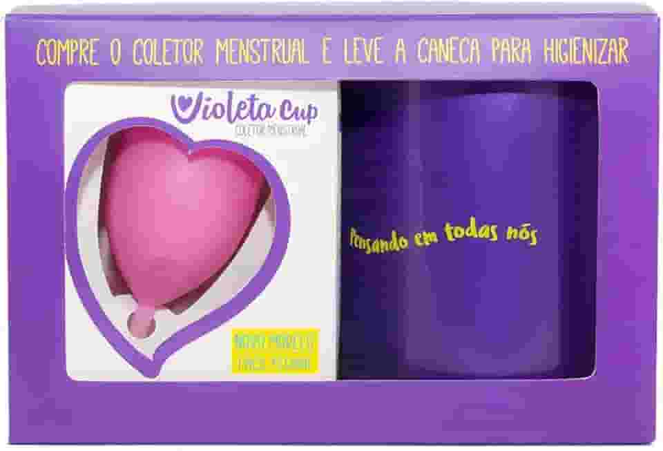 Violeta Cup Kit Coletor Menstrual Tipo B Rosa + Caneca Higienizadora Rosa Tipo B Mulheres Com Até 29 Anos E Sem Filhos E/Ou Com Colo Do Útero De Altura Baixa