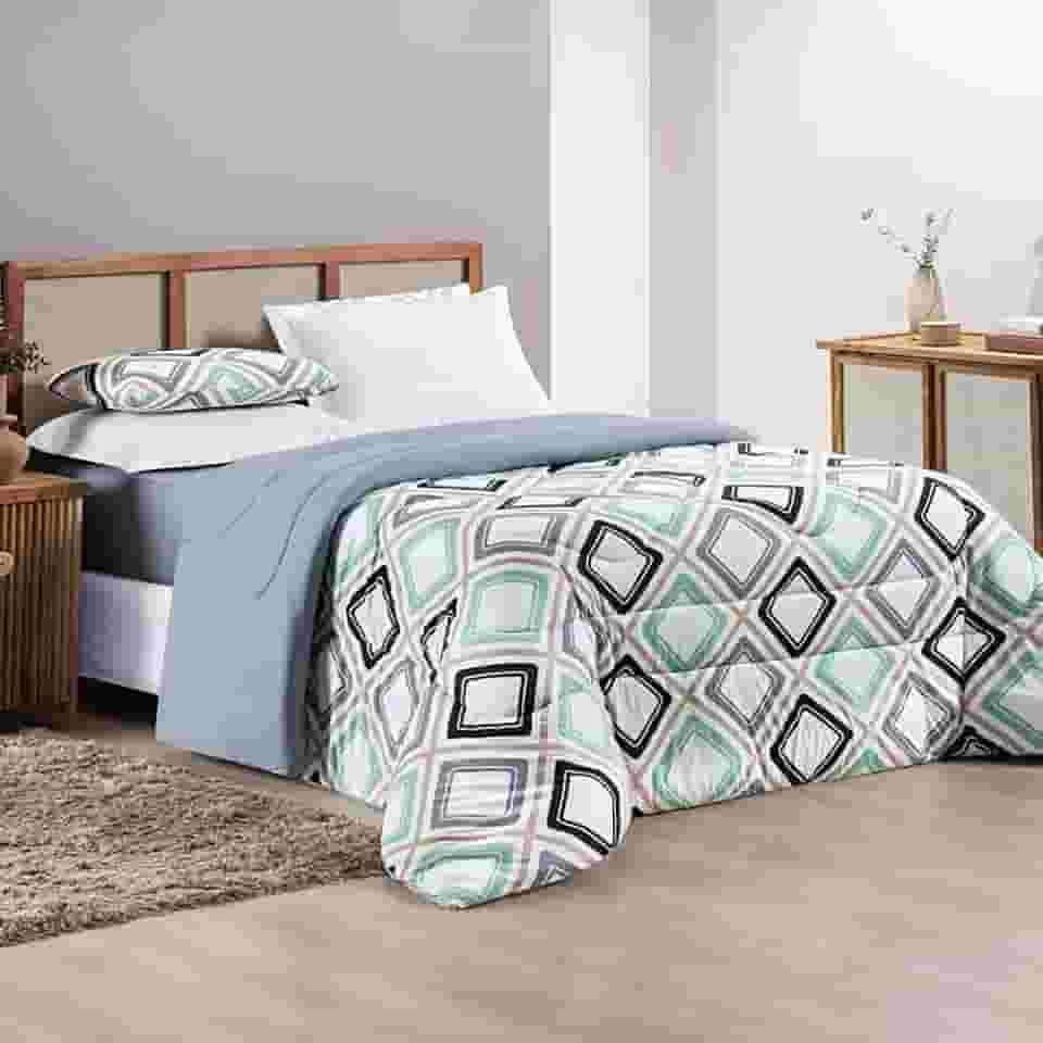 Edredom Dupla Face - Malha 100% Algodão de Alta Costura - Premium (HARMONY, Queen: (2,40m x 2,20m))