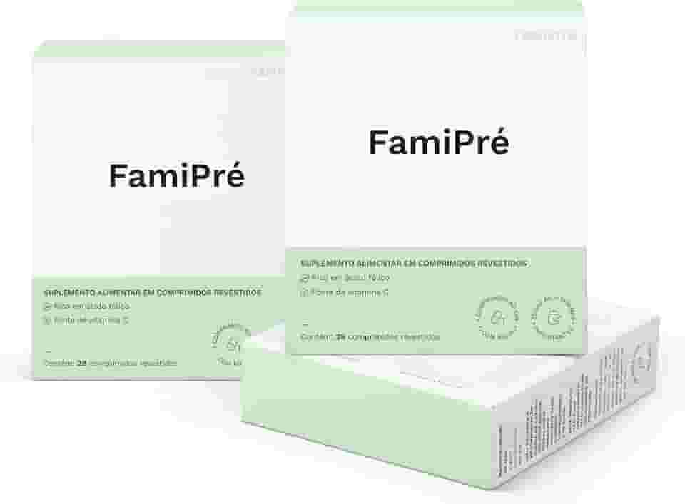 FamiPré - Com ácido fólico como metilfolato e outras vitaminas para mulheres na pré-concepção (12 Semanas)