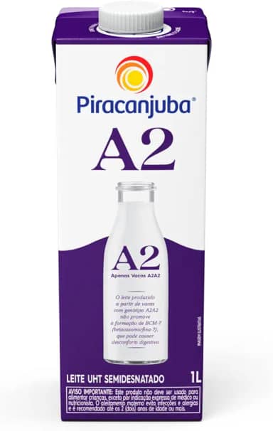 Piracanjuba Leite Semidesnatado A2 1L