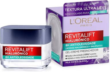 L'Oréal Paris Revitalift Hialurônico, Creme Facial Anti-Idade Noturno com Ácido Hialurônico, Preenche Linhas de Expressão, Hidrata Intensamente e Tonifica a Pele, 49g