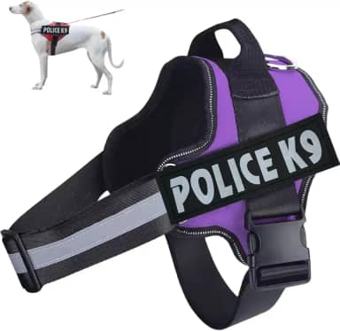 Coleira Peitoral Para Cachorro Porte Pequeno Médio e Grande Colete Confortável Policia K9 (Lilás, GG)