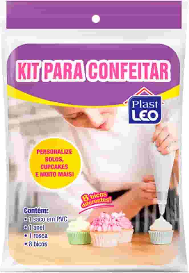 Kit para Confeitar (Saco + 8 Bicos) | Plast Leo (Ref.: 418)