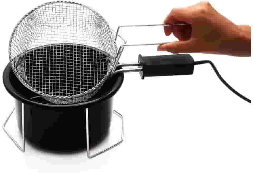 Fritadeira Elétrica 220V Com Óleo Tacho Esmaltado 1,5 Litro