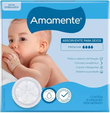 AMAMENTE Absorvente Para Seios Amamente Com 1 Unidades Branco Pacote De 12