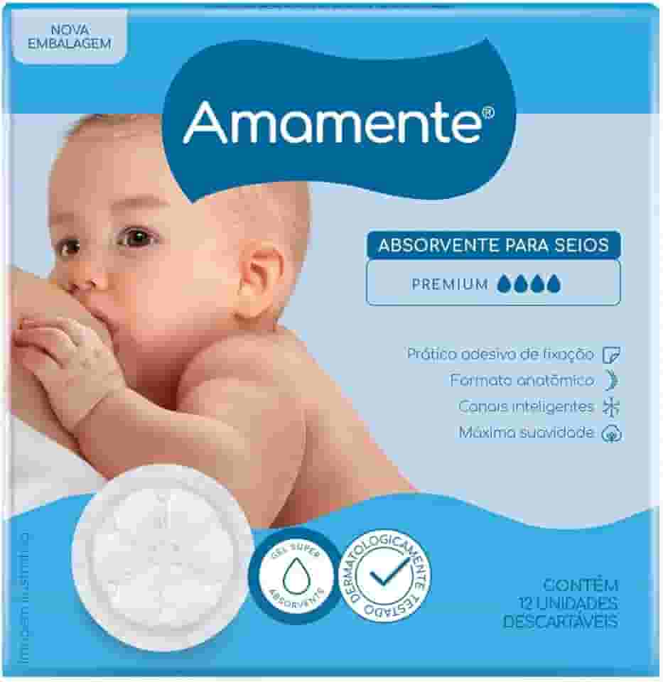 AMAMENTE Absorvente Para Seios Amamente Com 1 Unidades Branco Pacote De 12