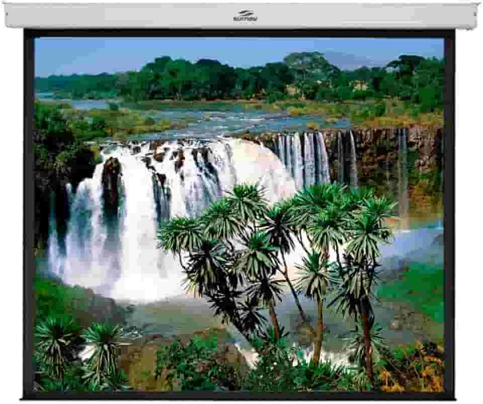 Tela de Projeção Retrátil, SUMAY, TRVS100 52, Branco/Preto